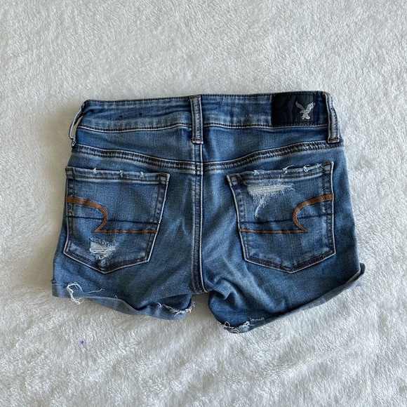 American Eagle Jean Shorts - Super Stretch Super Low Shortie 00 - Picture 5 of 6